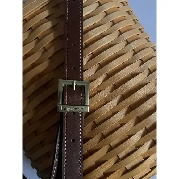 Longaberger 2000 Saddlebrook Country Estate Purse Maple Leather Strap Y2K VTG - Picture 11 of 14